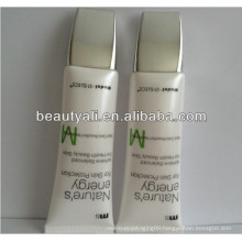 oval cosmetic BB cream tube with plated cap